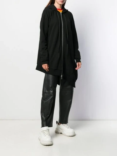 Shop Ben Taverniti Unravel Project Asymmetric Drape Hoodie In Black