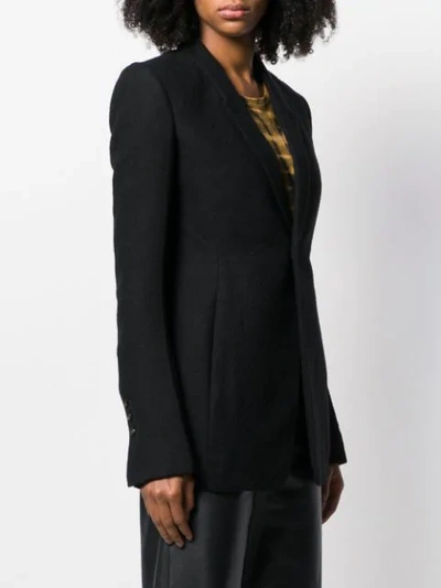 Shop Rick Owens Single-breasted Fitted Blazer In Black