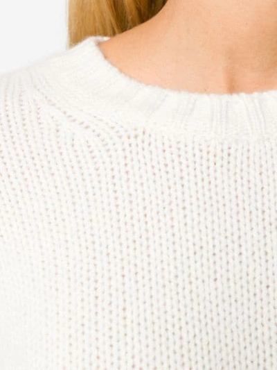 Shop Allude Slim Fit Cashmere Jumper In White