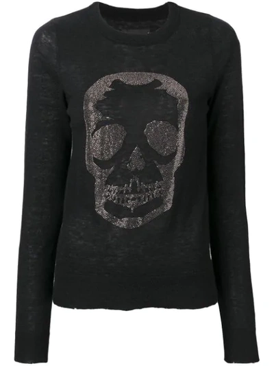 Shop Zadig & Voltaire Crystal Skull Jumper In Black