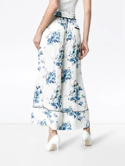 Shop Off-white X Browns Floral Print Wide-leg Pyjama Trousers In White