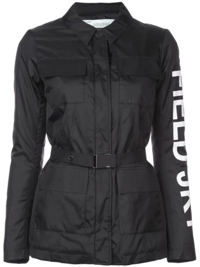 Shop Off-white Belted Field Jacket - Black