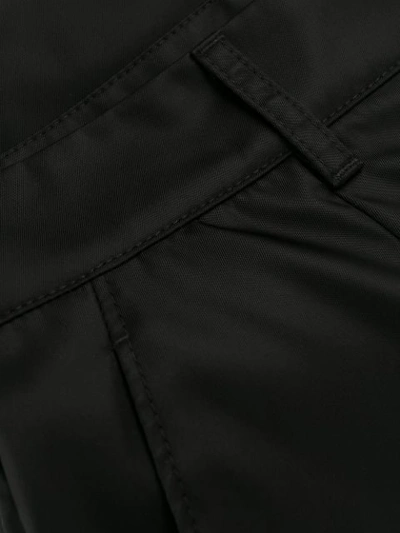 Shop Prada Cropped Cargo Trousers In Black