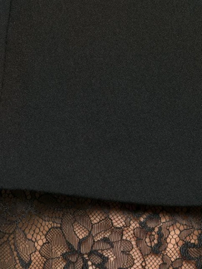 Shop Self-portrait Lace Hem Detail Shorts In Black