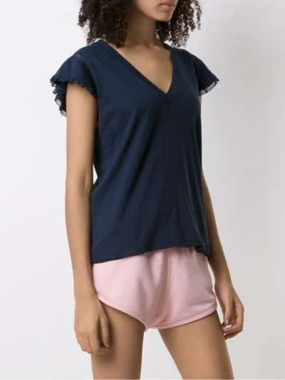 Shop Andrea Bogosian Lace Trimming Pleasure T-shirt In Blue Noir