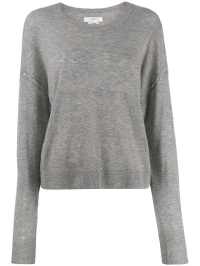 Shop Isabel Marant Étoile Round Neck Knitted Sweater In Grey