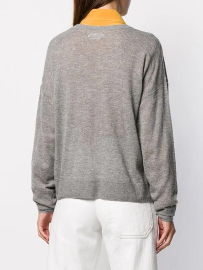 Shop Isabel Marant Étoile Round Neck Knitted Sweater In Grey