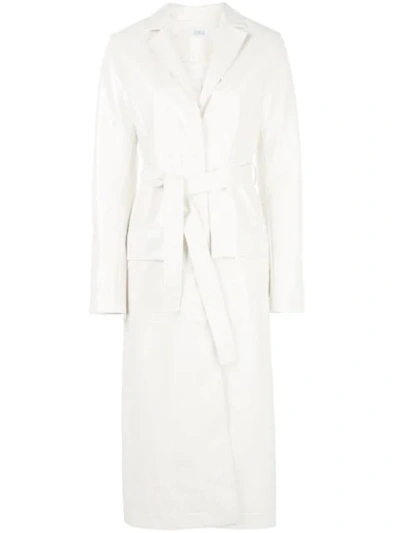 Shop Nomia Belted Trench Coat In White