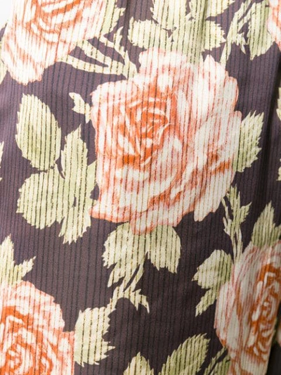 Shop Paco Rabanne Floral Print Plissé Trousers In Orange