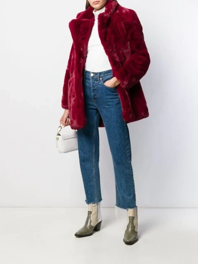 Shop Apparis Sophie Mid-length Coat In Red