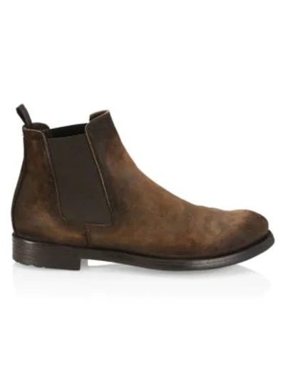 Shop Officine Generale Hive Suede Chelsea Boots In Hunter Sigaro