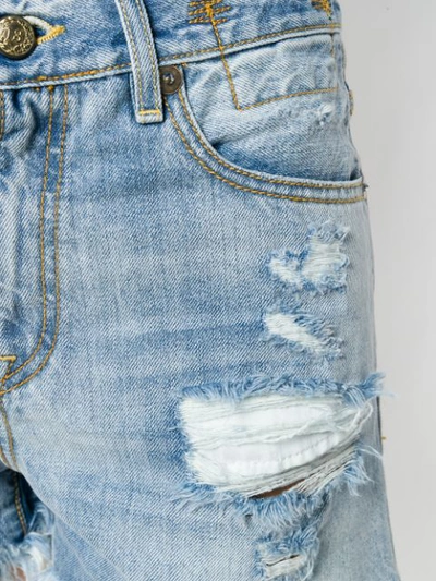 Shop R13 Destroyed Denim Shorts - Blue