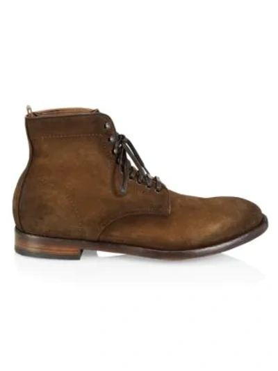 Shop Officine Generale Emory Suede Lace-up Boots In Brown
