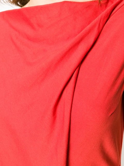 Shop Rick Owens Draped Design Dress In Red