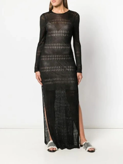 Shop Melissa Odabash Long Knitted Dress In Black