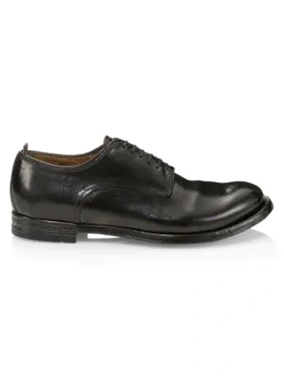 Shop Officine Generale Anatomia Leather Lace-up Dress Shoes In Nero