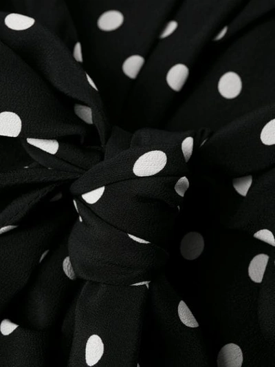 Shop Alessandra Rich Polka Dot Tea Dress In Black
