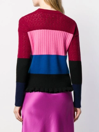 Shop Kenzo Panelled Multi-knit Jumper In Pink