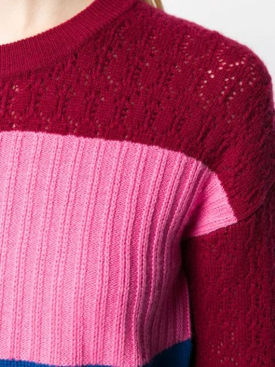 Shop Kenzo Panelled Multi-knit Jumper In Pink