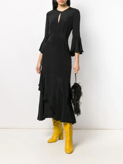 Shop Erdem Ruffle Dress In Black