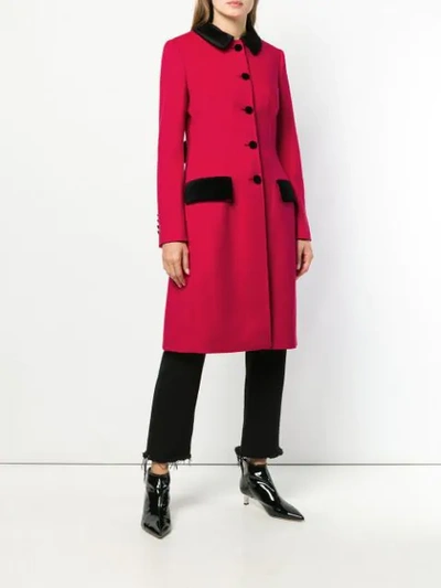 Shop Dolce & Gabbana Contrasting Panels Midi Coat In Pink