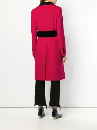 Shop Dolce & Gabbana Contrasting Panels Midi Coat In Pink