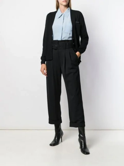 Shop Brunello Cucinelli Belted Waist Trousers In Black