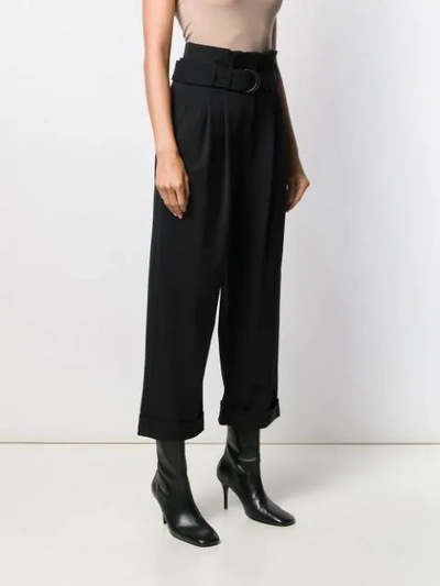 Shop Brunello Cucinelli Belted Waist Trousers In Black