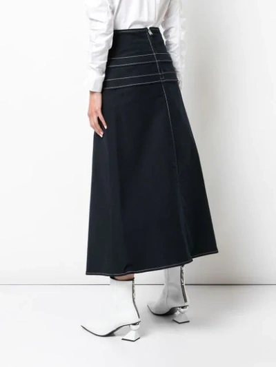 Shop Adeam A-line Wrap Skirt In Black