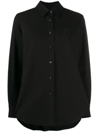 Shop Alberto Biani Plain Button Shirt In Black