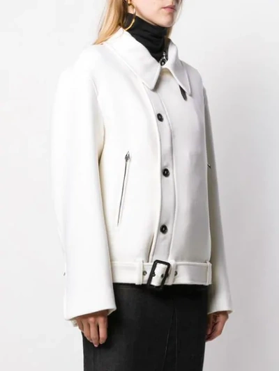 Shop Tom Ford Belted Loose-fit Jacket In White