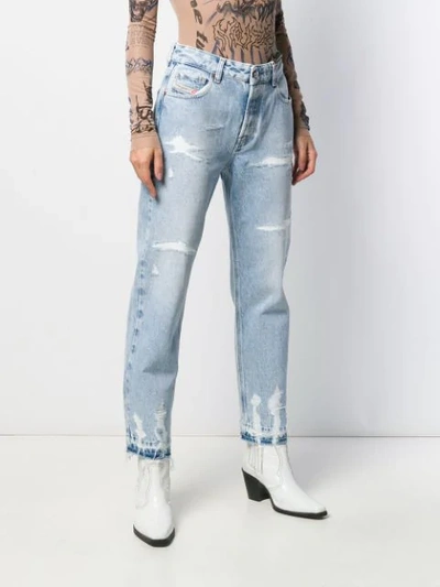 Shop Diesel Distressed Denim Jeans In Blue