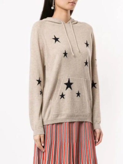 Shop Chinti & Parker Star Knit Hoodie In Brown