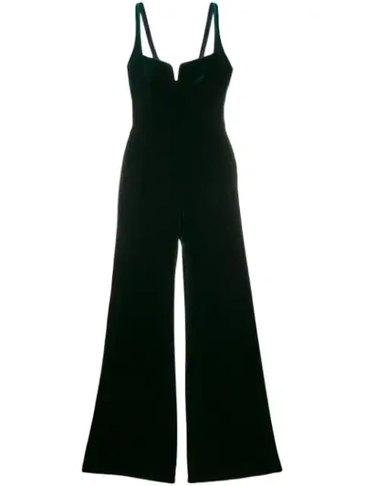 Shop Galvan Velvet Eclipse Jumpsuit In Green