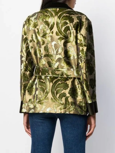 Shop F.r.s For Restless Sleepers Printed Silk Blend Jacket In Gold