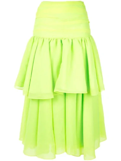 Shop Acler Suki Draped Skirt In Yellow