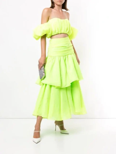 Shop Acler Suki Draped Skirt In Yellow