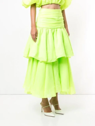 Shop Acler Suki Draped Skirt In Yellow