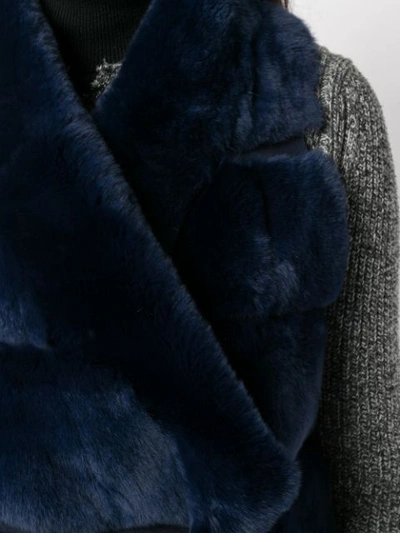 Shop Liska Fur Gilet Jacket - Blue