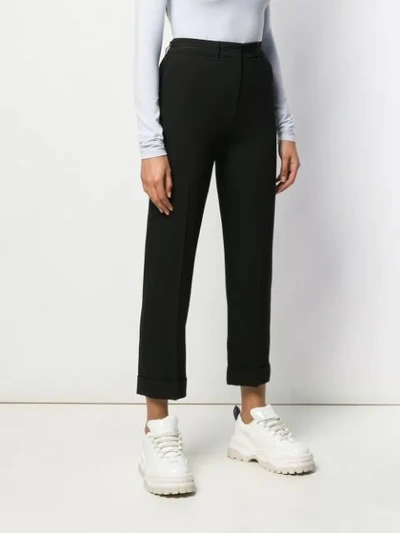 Shop Kenzo High Waisted Tailored Trousers In Black