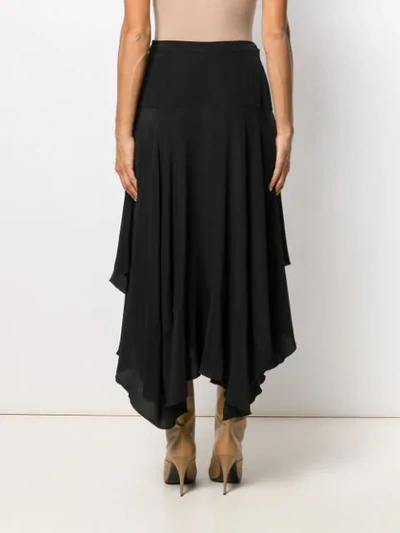 Shop Stella Mccartney Asymmetric Flared Midi Skirt In 1000 Black
