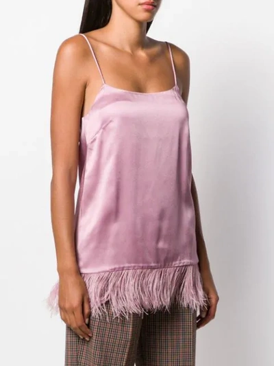 Shop Semicouture Feather Trimmed Cami Top In Pink