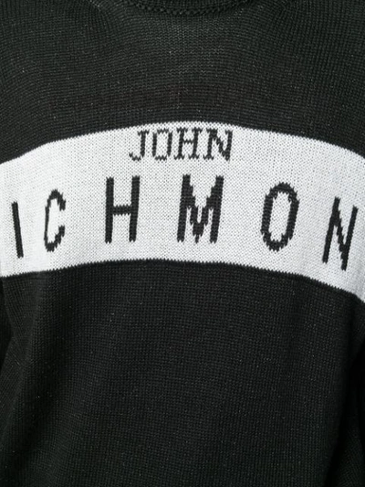 Shop John Richmond Cufra Intarsia Logo Sweater In Black