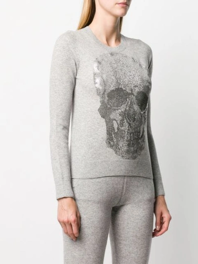 Shop Philipp Plein Skull Jumper In Grey