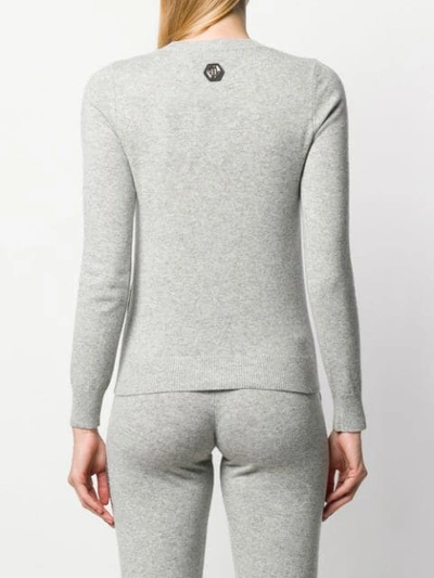 Philipp Plein Pullover Polo-neck Ls Skull In Grey