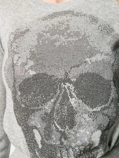 Shop Philipp Plein Skull Jumper In Grey