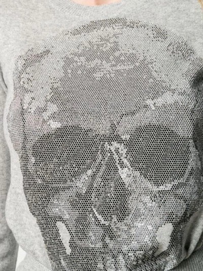 Philipp Plein Pullover Polo-neck Ls Skull In Grey