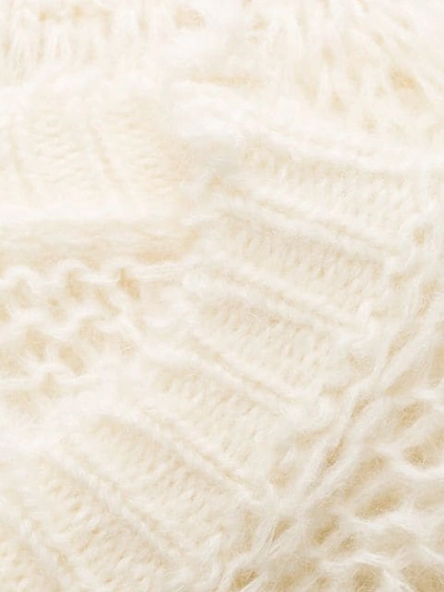 Shop Acne Studios Frayed Cable Knit Jumper In White