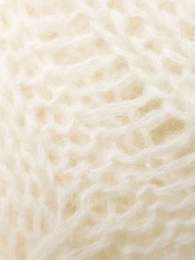 Shop Acne Studios Frayed Cable Knit Jumper In White