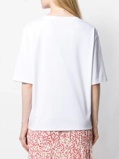 Shop Kenzo Flower Embroidery T-shirt In White